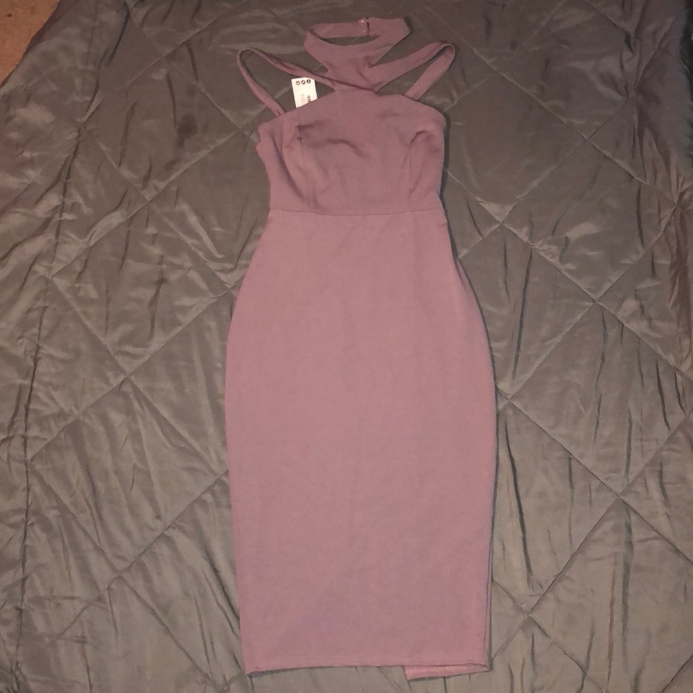 High Neck lilac Dress - Picture 2 of 3